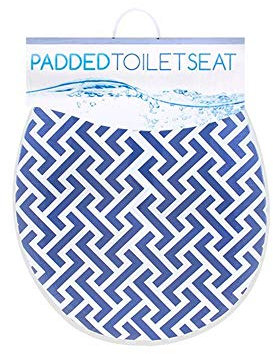 YöL Padded Soft Blue ZigZag Design Toilet Seat Cover