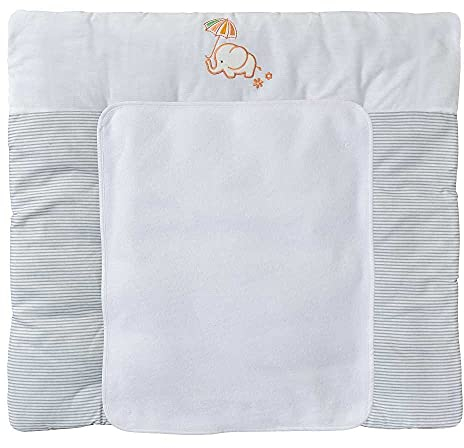 Baby Delux Wickelauflage 70x75 cm weiche Wickelunterlage Wickeltischauflage mit Frotteeauflage wasserdicht waschbar (Elefant)