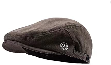 CMUNDLJQ 2 in 1 Vintage Look Cord Baseball Cap Barett Baskenmütze Schirmmütze Newsboy Verstellbar Schiebermütze Flatcap Für Herren und Damen (Kaffee)