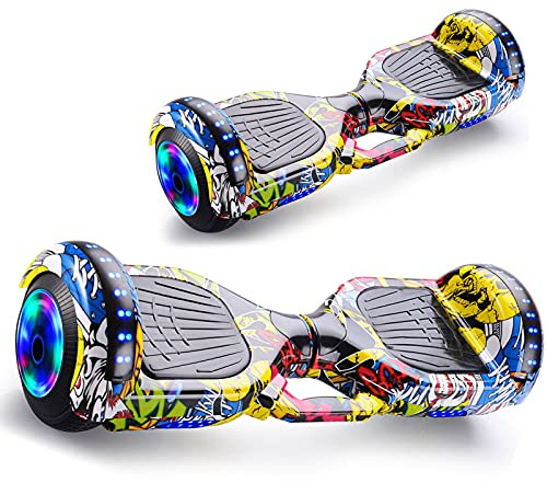 RENSHUYU Hoverboards mit Leuchtrad, mit Bluetooth-Lautsprecher, schöne LED-Lichter, Hoverboards für Kinder und Jugendliche und Erwachsene