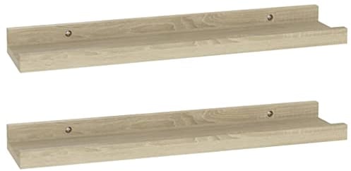 vidaXL 2X Wandregal Bücherregal Wandboard Schweberegal Hängeregal Dekoregal Freischwebend Regal Büroregal Wandablage Sonoma-Eiche 40x9x3cm
