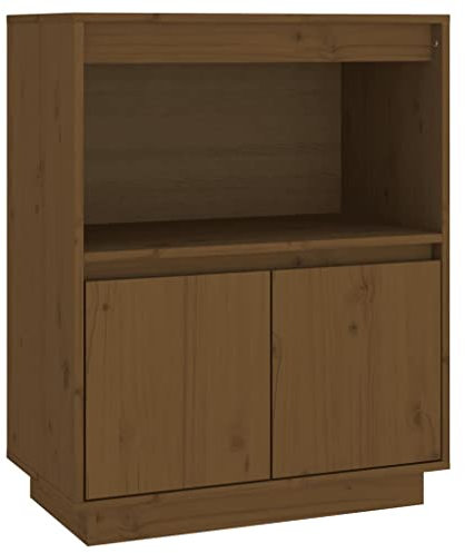 vidaXL Sideboard Kommode Anrichte Schrank Beistellschrank Mehrzweckschrank Standschrank Aufbewahrungsschrank Honigbraun 60x34x75cm Massivholz Kiefer