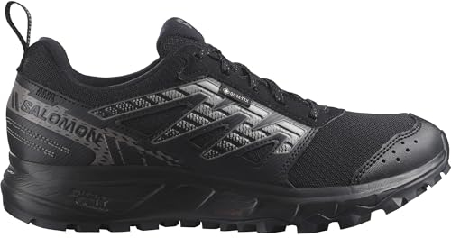Salomon Wander Gore-Tex Damen Trail Running Wasserdichte Schuhe, Outdoor-bereit, Komfort durch Dämpfung, Sicherer Fußhalt, Black, 36 2/3