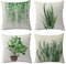 OCEUMACO Leinen Kissenbezug 50x50 Natur Pflanzen Muster Kissenhülle 4er Set Quadratisch Sofakissen Dekokissen Bezug für Couch Kissen Kissenbezüge Outdoor Deko Couchkissen Zierkissen - Grün