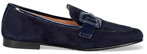Sangiorgio Mocassino da Donna camoscio Blu con Dettagli in vernice - 65 CAMOSCIO Blu - Taglia 40