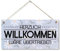 CARISPIBET Herzlich willkommen Wohndeko Schilder dekorative Willkommensschilder Hausdekoration Geschenkschilder Türschilder Wanddekoration 15x30cm