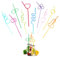 10 Pieces of Colored Plastic Straws, Party Curly Straws, Reusable Straws, Creative Modeling Straws, Beverage Decorations, Suitable for Milk, Juice, Cocktails (Random Colors)