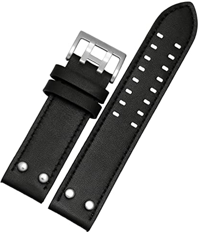 GANYUU Echtleder-Armband für Hamilton H760250 H77616533 Armband-Marken-Uhrenarmbänder 20 mm 22 mm mit Knopfverschluss (Farbe: 21 mm, Größe: 20 mm), 20 mm, Achat