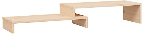 vidaXL Monitorständer Schreibtischaufsatz Monitorerhöhung Bildschirm Aufsatz Bildschirmerhöhung Bildschirmständer (52-101) x22x14cm Massivholz Kiefer