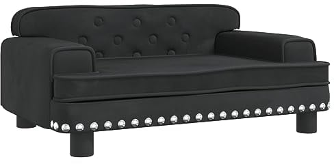 vidaXL Kindersofa, Couch für Kinder, Kindercouch mit runden Kanten, Kindersessel Minisofa Polstersofa Kindermöbel Sofa Kinderzimmer, Schwarz Samt