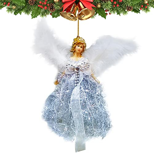 Teksome Weihnachtsengel Anhänger, Hängende Engel Christbaumschmuck, Angel Tree Topper mit Flügeln, Urlaub Par Christbaumschmuck