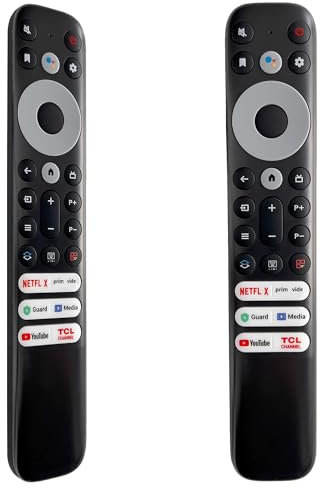 FOXRMT Télécommande TCL RC902V pour TCL Android TV Mini-LED QLED 4K UHD Smart TV avec Netflx, Prme Vido, YouTube, Guard, Media et TCL Channel (sans fonction vocale).