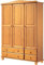 Armario Realizado en Madera Maciza de Pino, Barnizado en Color Miel. Serie Canet. Medidas 197x52 cm (altoxfondo). (130 cm de Ancho)