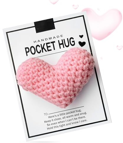 KWJEIULSOQ Aufmunterung Geschenke Trost Geschenke Pocket Hug Positive Geschenk, Abschiedsgeschenk Freundin Herz Pocket Hug Mutmacher Geschenk Beste Freundin Geschenke motivationsgeschenke (Rosa)