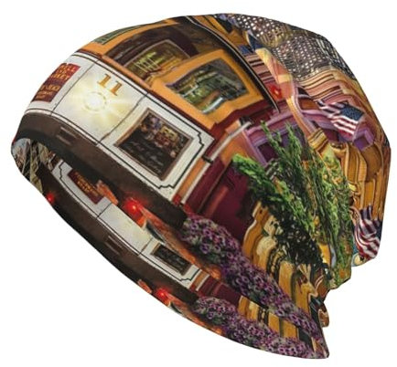 Las Vegas Sunset Modische Strickmütze für Erwachsene, bequeme und leichte Beanie, vier Jahreszeiten universal, für Outdoor-Aktivitäten und lässige Anlässe, San Francisco, One Size-XXL