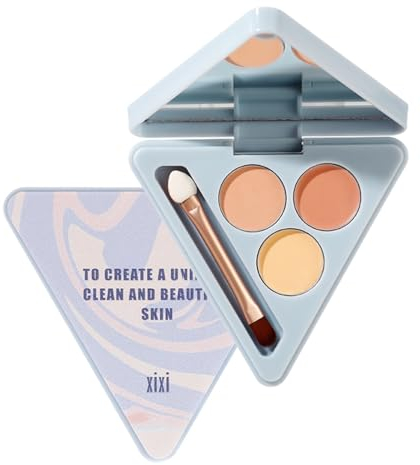 Tri-color Cream Concealer Palette, Full Cover Concealer Contour Palette Cream Concealer 3 In 1 Contour And Brighten, Waterproof for Under Eye Dark Circles Eyelid, Facial Acne Marks Concealer