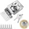 Small Hasp and Staple, TANCUDER 90 Degrees Metal Lock Hasp 2.5 Inch Door Bolt Latch Buckle Safety Door Clasp Knob Shed Locks with Padlock, Key, Screws for Cabinets Cupboard Drawer Gate, Silver