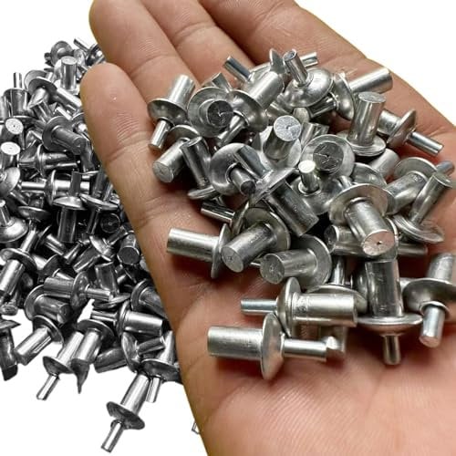 Rivet, 200PCS Aluminum Hammer Drive Rivets with Round. Knock Type Expansion Small Rivets to Improve Strength and Durability