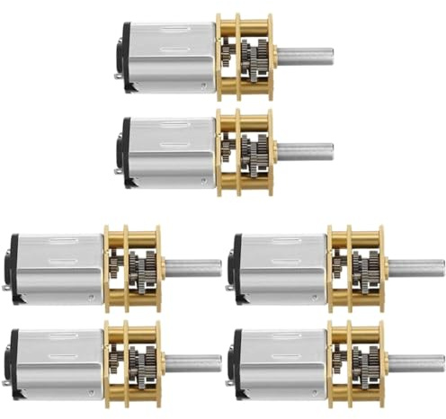 Gadpiparty 6 st. växelmotor N20 översatt miniatyr dockglasögon robotmotor veckad lampskärm mikro-elmotor likspänningsmotor N20-motor gång halm N10 metall likström