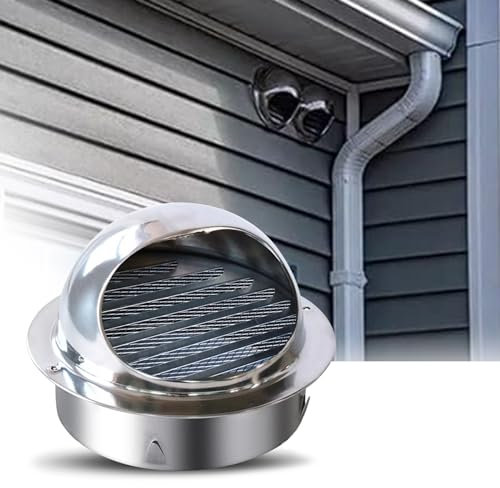 Sfiato esterno a naso di toro tondo, in acciaio inossidabile 304 Cappe, Griglia Aerazione, Copertura del Condotto sfiato griglia aerazione regolabile Resistente alla pioggia ( Size : 250mm/11.81in )