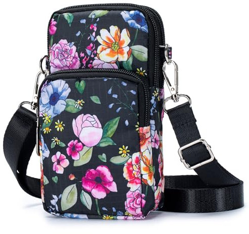 SUCIKORIO Petit Sac Bandouliere Femme pour Téléphone Portable, Imperméable Nylon 3 en 1 Pochette Telephone Portable 6.7 Pouces Mini Sacs Bandouliere Femme pour Sport, Randonnée, Voyage