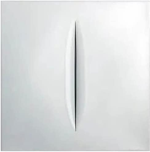 Orjdjz Wxkbl Lucio Fontana Poster Weiß Schatten Kratzer Malerei Lucio Fontana Leinwand Wandkunst Lucio Fontana Drucke Home Wand Dekor Bild 50x50cm Kein Rahmen