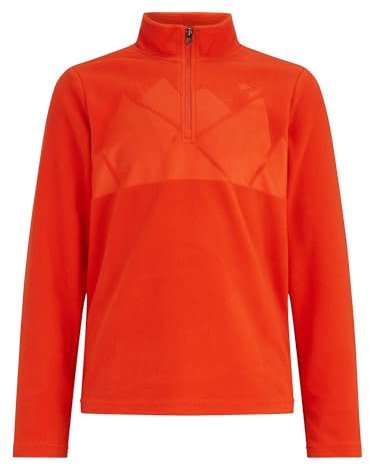 Ziener Kinder JONKI Skipullover, Skirolli, Funktions-Shirt | atmungsaktiv, Fleece, warm, orange Pumpkin, 152