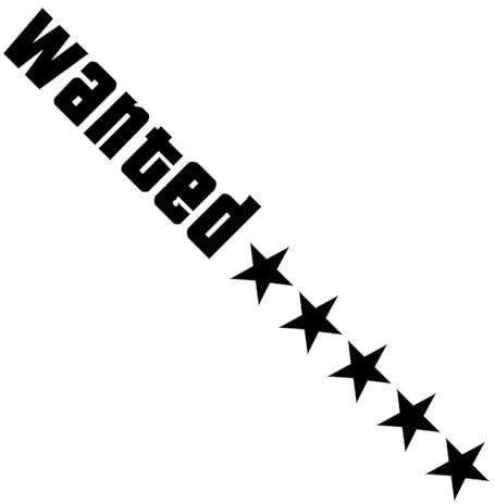 Wanted Auto Aufkleber - Five Stars Wanted Car Body Decals - Wasserdicht Auto Fenster Aufkleber Auto Reflektierende Aufkleber für Auto Stoßstange LKW