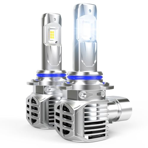 OUSHI HIR2 Halogen Lampe 24000LM, 600% Helligkeit HIR2 Scheinwerferlampe, 6000K Weiß HIR2 Halogen Glühbirne, 9-32V 9012 HIR2 Abblendlicht, 2 Stück