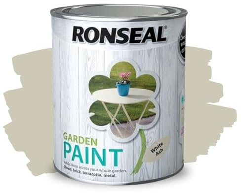 ARUUJ - Garden Paint, Fence Paints, Weather Resistant Outdoor Matt Paints, Water Based Paint For Sheds, Metal, Terracotta, Easy to Apply, Long-Lasting Colour & Protection (White Ash, 750ML)