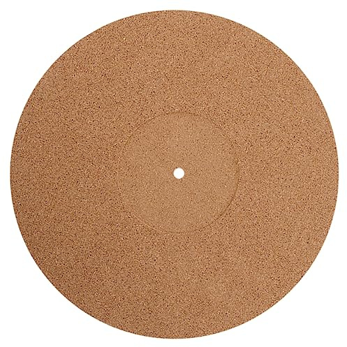 BESTonZON Kork Plattenspielermatte Schützt vor Kratzern für Plattenspieler und Schallplatten Antistatisch 12 Zoll Braun als Geschenk