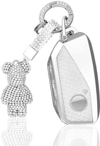 OFF WE GO Schlüsselhülle Autoschlüssel Hüllen für BMW X1 X4M X5 X6 X7 2er 3er 5er 7er iX/i4/i7 XM Schutz Gehäuse mit Schlüsselanhänger Schlüsselcover, Weiß