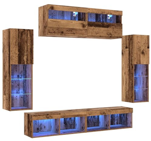 vidaXL TV Cabinet Set 6 pcs Old wood Engineered wood