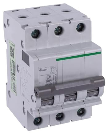 YMUGUEGH Disjoncteur Miniature OSMC32N, 3P, Courbe D, 6 A, 400 V, ICN = 6 kA, M5