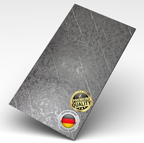 AS Country Stone Wandpaneele in Marmoroptik | 60x120 cm | PVC Wandverkleidung aus Kunststoffplatten für Küche, Bad & mehr | Küchenrückwand Platte Wandpaneel | Dark Rock