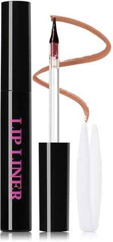 Erinde Peel Off Lip Liner Stain with Tweezer, Long Lasting Tattoo Lip Tint, Waterproof Transfer-Proof Matte lip Stain Pen, Highly Pigmented Non-Stick Makeup for Women, Natural to Bold Lip Contour #5