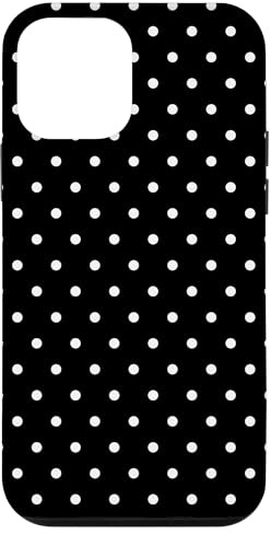 Hülle für iPhone 12 mini Niedliches, weiches Schwarz mit weißen Punkten, minimalistisches Muster