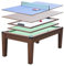 Multi-Spieletisch, 5-in-1, 195 x 109 x 79 cm – Tischtennisplatte, Billard, Airhockey, Poker – Esstisch