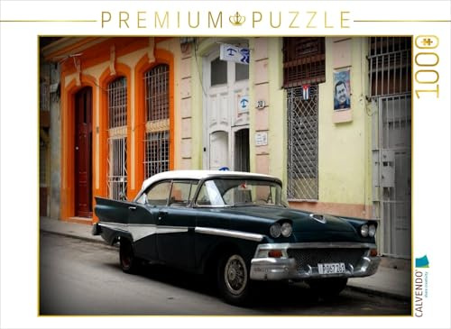 CALVENDO Puzzle Ford Fairlane 500 - EIN Motiv aus dem Kalender Black is Beautiful - Schwarze Oldtimer | 1000 Teile Lege-Größe 64 x 48 cm Foto-Puzzle für glückliche Stunden