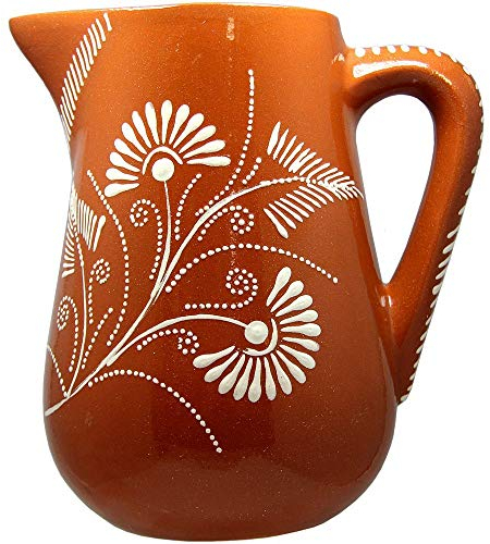 Portugués cerámica esmaltada jarra de terracota pintada a mano Vino regional)