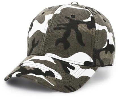UltraKey Baseballkappen, Militär-Camouflage-Kappen, Schirmmützen, können für Outdoor-Aktivitäten wie Angeln, Verstellbare, Grau