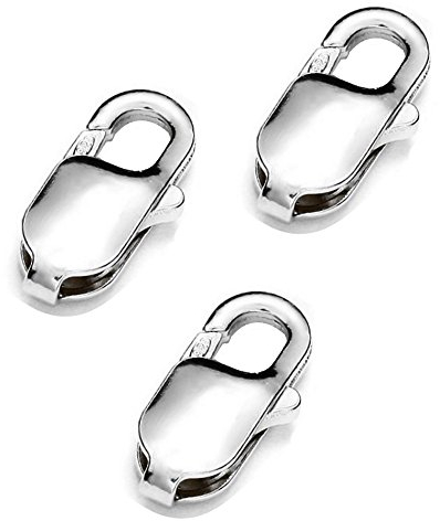 My-Bead 3 Stück Karabinerverschlüsse 11.5mm 925 Sterling Silber Schmuckverschluss Armbänder Halsketten Juweliers- Qualität DIY