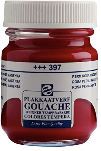 Gouache extra fine - Permanent Rose (Magenta) 397 50 ml - Haute teneur en pigments - Finition mate - Peinture d'artiste professionnelle