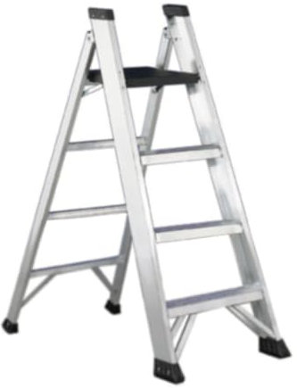 Svelt Scala Alluminio 4 gradini Professionale, Leggera e Robusta, Doppia a Gradini e Pioli a Due Tronchi di Salita