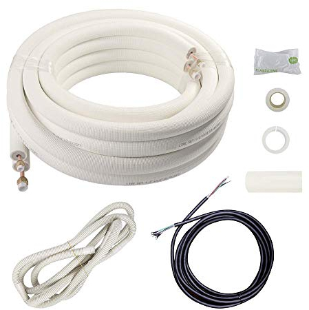 Wostore - Juego de Tubos de Cobre para Aire Acondicionado Dividido Mini HVAC con Accesorios (7,62 m)