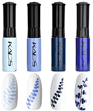 4 Colors Nail Polish Set Stamping Polish Detailed Painting Plastic Bottle Colourful Pigment Nail Art DIY Manicure Design Drawing Tool 10ml (4P-10)