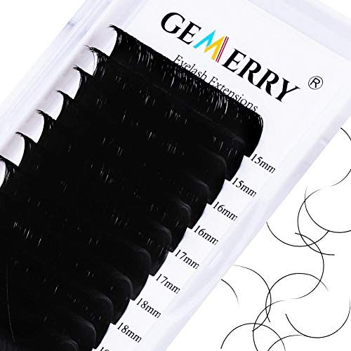 15-20mm Extension de Cils One by One Cil à Cil Soie-0,07mm D curl- Long Naturel Individuels Professionnel Faux Cils de GEMERRY (0.07-d curl-mix 15-20mm)