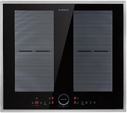 Klarstein Plaque Induction 7000W, Plaque de Cuisson Electrique à Induction, Encastrées 4 Feux, Tables de Cuisson Encastrable, Contrôle Tactile, Rechaud Electrique pour la Cuisine