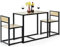 COSTWAY Juego de Mesa y 2 Sillas de Comedor Grupo de Mueble con Marco de Metal para Bar Habitaciones Pequeñas Cocina Bistró (Natural)