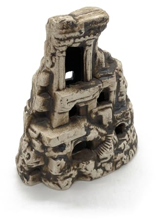 ZooPaul Keramik Deko Dekoration Aquarium Terrarium Ruine Burg Schloss Gebäude 11x8x13cm (L/B/H)